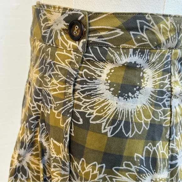 Urban Outfitters Plaid Pleated Gingham Floral Graphic Wrap Mini Skirt / Size XS - Picture 5 of 9